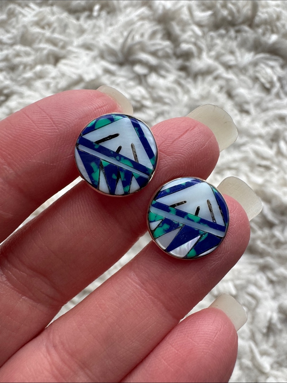 Sterling Silver Round Stud Earrings
